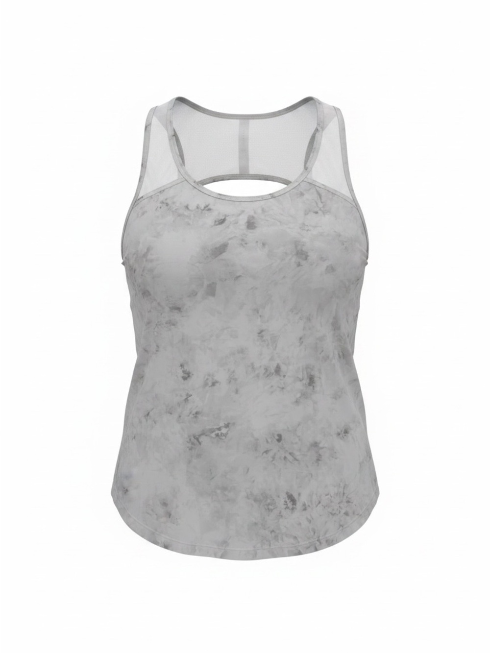 Women's Lululemon Grey Marble Tank Top with Mesh Yoke Size 12